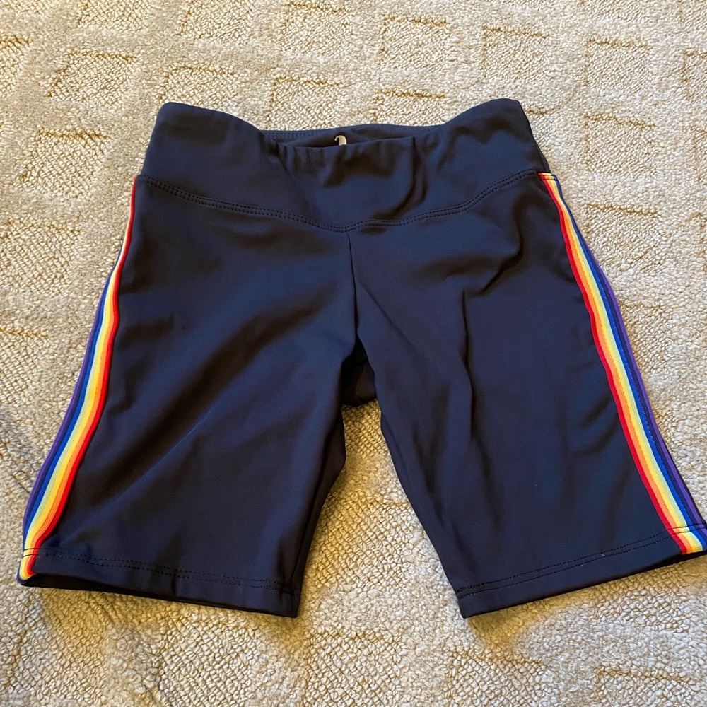 Biker Shorts With Rainbow Stripe